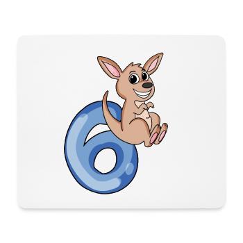 6th birthday motif kangaroo - six years - Mouse Pad (horizontal) - white - Front