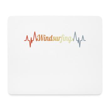 Vintage Winsurfer Herzklopfen - Mousepad (Querformat) - Weiß - Vorne