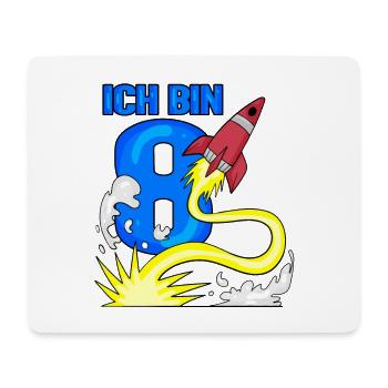 8 Geburtstag Junge Astronaut Rakete - acht Jahre - Mousepad (Querformat) - Weiß - Vorne