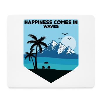 Le bonheur vient par vagues - Tapis de souris (format paysage) - blanc - Devant