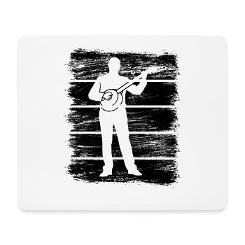 Banjo Spieler - Mousepad (Querformat) - Weiß - Vorne