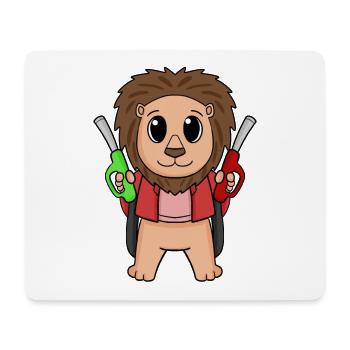 Gas station attendant Löwe petrol station - Mouse Pad (horizontal) - white - Front