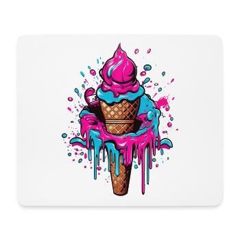 Cadeau de glace au néon pour les amateurs de tendances - Tapis de souris (format paysage) - blanc - Devant