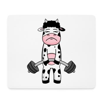 Kuh Fitness Motivation Gym Geschenk - Mousepad (Querformat) - Weiß - Vorne