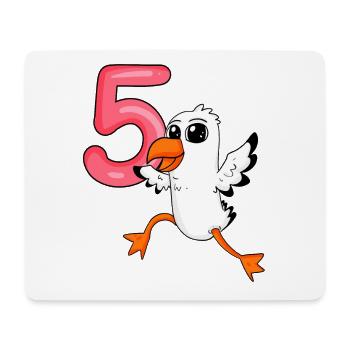 5th birthday motif seagull - five years - Mouse Pad (horizontal) - white - Front
