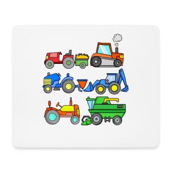 Véhicules de chantier - Tapis de souris (format paysage) - blanc - Devant