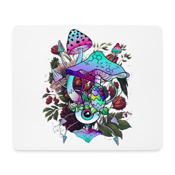 Magic Mushroom Psychedelic Mushroom Eyes Art - Mouse Pad (horizontal) - white - Front