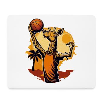 Giraffe playing basketball in the sun - Mouse Pad (horizontal) - white - Front