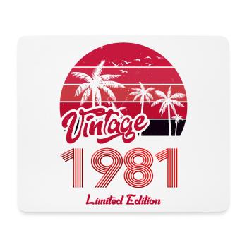 Vintage Year 1981 Limited Edition Red - Mouse Pad (horizontal) - white - Front