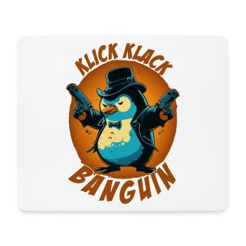 Klick klack Panguin Pinguin mit Pistolen - Mousepad (Querformat) - Weiß - Vorne