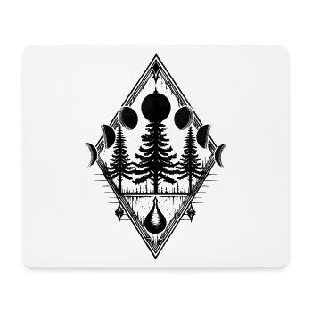 Mondphasen Wald Bäume Okkult Pagan Wicca Mond - Mousepad (Querformat) - Weiß - Vorne