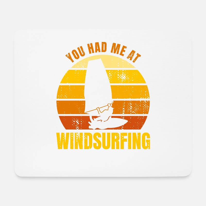 You Had Me At Windsurfing - Mousepad (Querformat) - Weiß