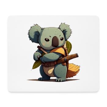 Koala als Samurai - Mousepad (Querformat) - Weiß - Vorne