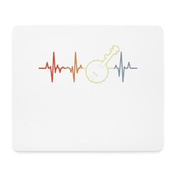Vintage Banjo Pulse Line - Mouse Pad (horizontal) - white - Front