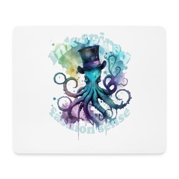 Fashion sense Octophus mit Zylinder - Mousepad (Querformat) - Weiß - Vorne
