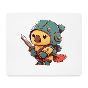 Bird in warrior outfit - Mouse Pad (horizontal) - white - Front