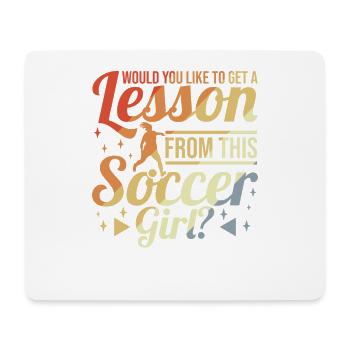 Soccer féminin - Tapis de souris (format paysage) - blanc - Devant