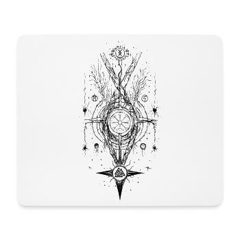 Vegvisir Wikinger Runen Kompass Okkult Symbolik - Mousepad (Querformat) - Weiß - Vorne