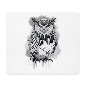 Geometrische Eule - Mousepad (Querformat) - Weiß - Vorne