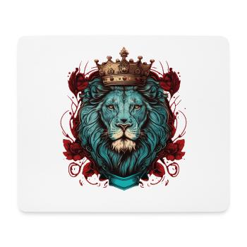 Lion majestueux - Tapis de souris (format paysage) - blanc - Devant