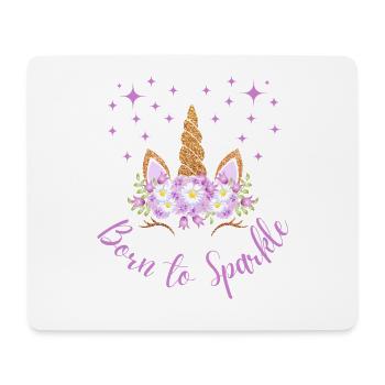 Born to sparkle - Unicorn Graphic Tee - Mousepad (Querformat) - Weiß - Vorne