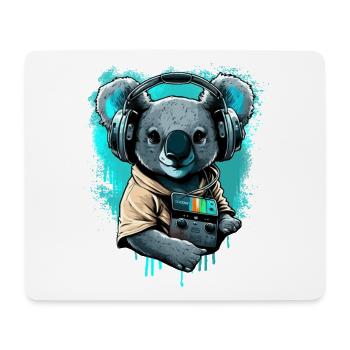 koala mit Kopfhörern und Walkman - Mousepad (Querformat) - Weiß - Vorne