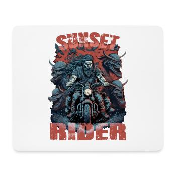 Pilote de coucher de soleil motocycliste - Tapis de souris (format paysage) - blanc - Devant