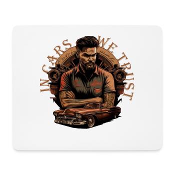 Oldtimer mit Schriftzug - Mousepad (Querformat) - Weiß - Vorne