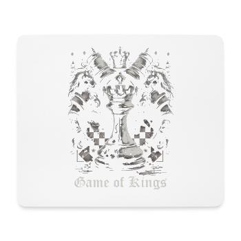 Schachfiguren mit Schriftzug - Mousepad (Querformat) - Weiß - Vorne