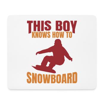 This Boy Knows How To Snowboard - Mousepad (Querformat) - Weiß - Vorne