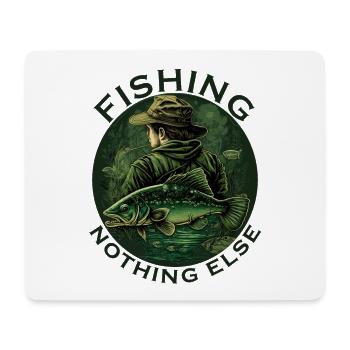 Anglers fishing with lettering - Mouse Pad (horizontal) - white - Front