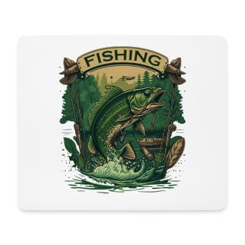 Big fish on the hook - Mouse Pad (horizontal) - white - Front