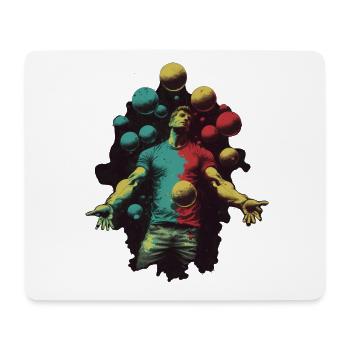 Mann jongliert mit Bällen - Mousepad (Querformat) - Weiß - Vorne