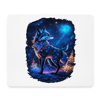Fuchs im Mondlicht und Magischer Wald Landschaft - Mousepad (Querformat) - Weiß - Vorne