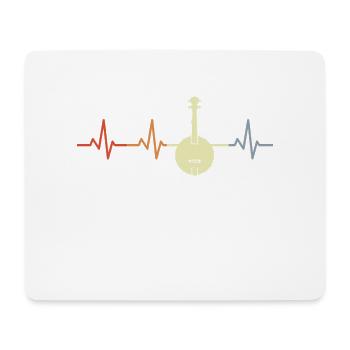Ligne Banjo Heart - Tapis de souris (format paysage) - blanc - Devant