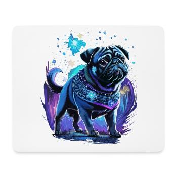 Chien carlin magique de minuit - Tapis de souris (format paysage) - blanc - Devant