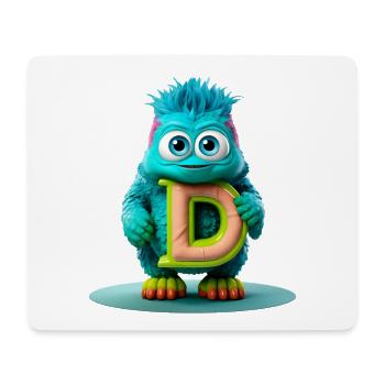 Buntes Monster mit hellem Buchstaben D - Mousepad (Querformat) - Weiß - Vorne