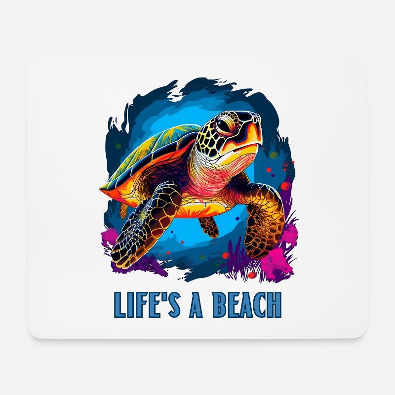 Life's a beach - Mousepad (Querformat) - Weiß