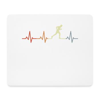 Jogger heart palpitations vintage look - Mouse Pad (horizontal) - white - Front