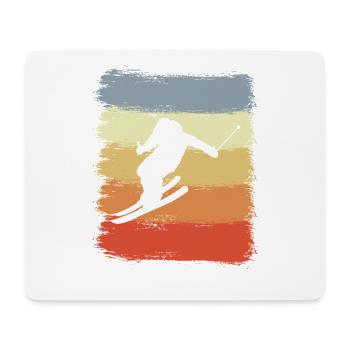Ski vintage - Tapis de souris (format paysage) - blanc - Devant