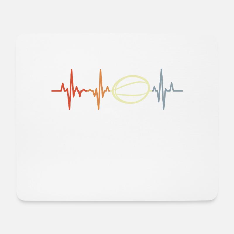 Rugby Herzlinie - Mousepad (Querformat) - Weiß