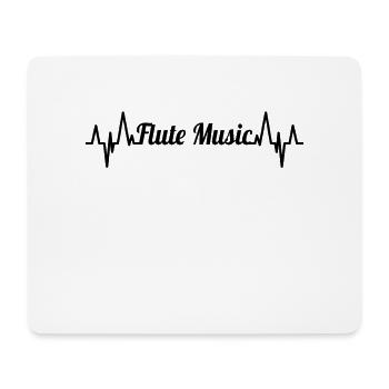 Flötenmusik EKG Pulsschlag - Mousepad (Querformat) - Weiß - Vorne