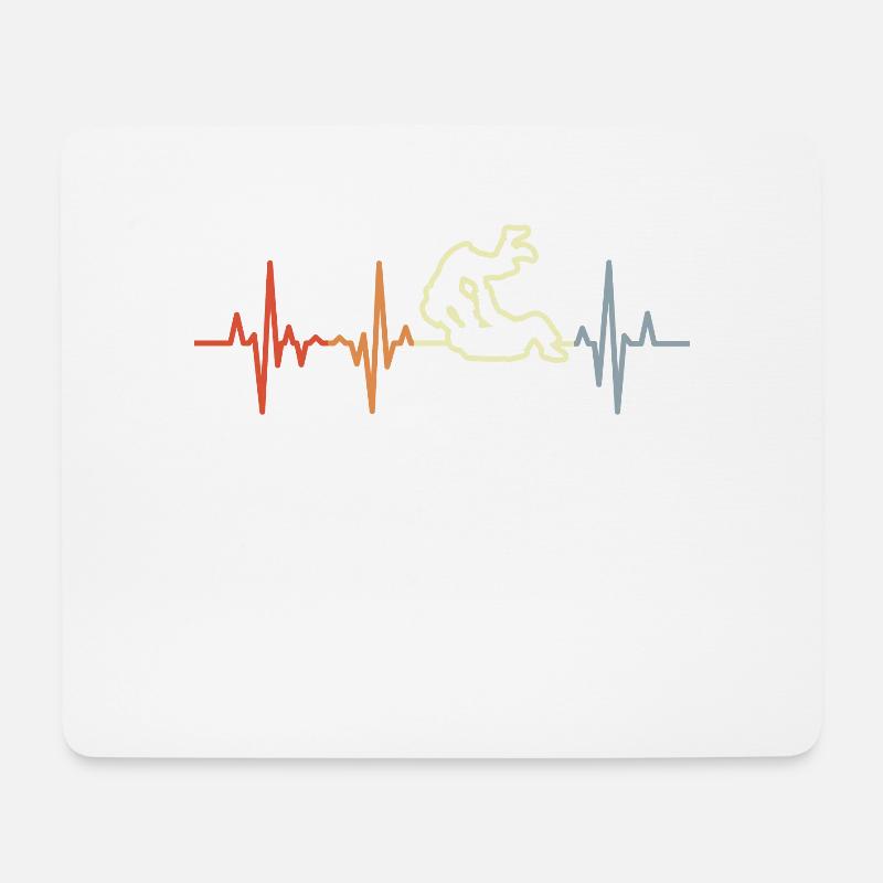 Judoka Palpitations cardiaques - Tapis de souris (format paysage) - blanc