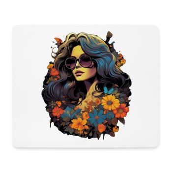 Portrait de fleur avec des lunettes de soleil - Tapis de souris (format paysage) - blanc - Devant