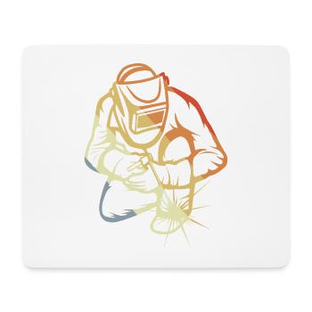 Dessin de soudeur vintage - Tapis de souris (format paysage) - blanc - Devant