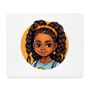 Mariée afro artistique aux cheveux colorés - Tapis de souris (format paysage) - blanc - Devant
