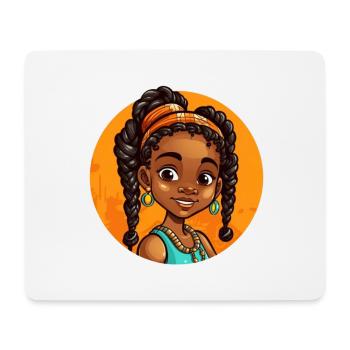 Elegant Afro-Heldinische Illustration - Mousepad (Querformat) - Weiß - Vorne