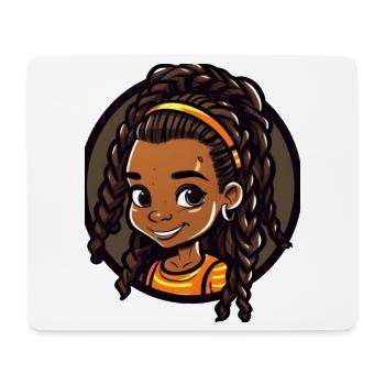 Lebendige Kinderportrait Illustration - Mousepad (Querformat) - Weiß - Vorne
