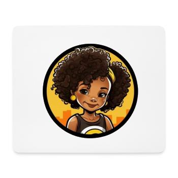 Lebhafte Afro-Style Cartoon Illustration - Mousepad (Querformat) - Weiß - Vorne