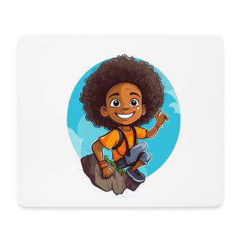 Abenteuerlustige Kinderillustration - Mousepad (Querformat) - Weiß - Vorne